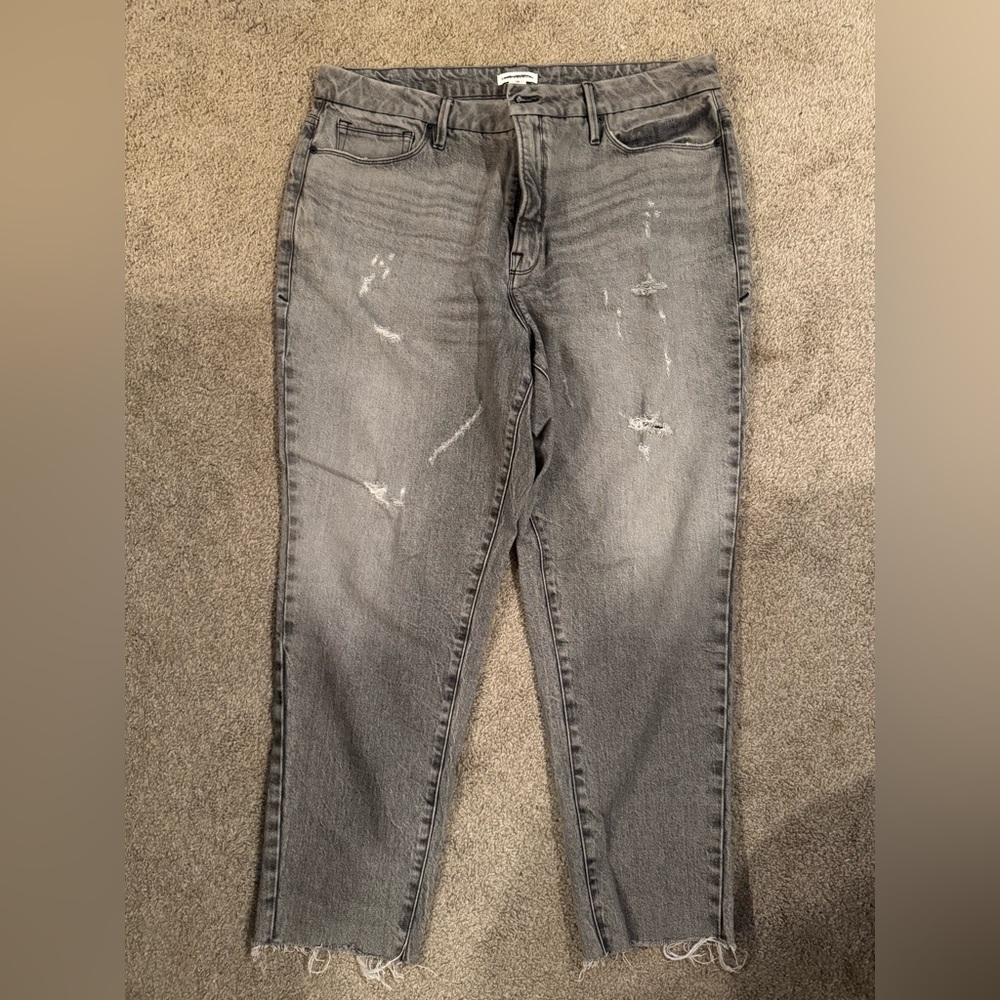 Good American the Weekender Charcoal Denim size 15